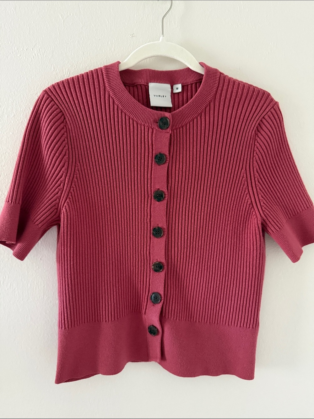 Varley Micha Short Sleeve Ribbed Mauvewood